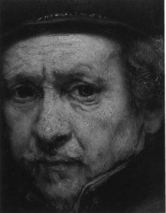 neustrašivo oko-rembrandt glava close up bw